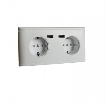 New High Quality Multifunction 16A Wall Charger Adapter EU Plug Socket Power Outlet Panel Dual USB Port