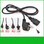 100pcs Universal 3 Prong Power Cord Cable 1.2M UK Plug / EU Plug / US Plug / AU Plug for Desktop Printers Monitors+Free shipping