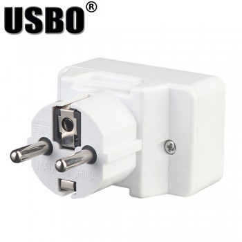 White copper 250v 10/6A EU universal adaptor socket Portable outlet extend converter plug socket with on off light switch