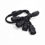 IEC 320 C14 Male Plug to 4XC13 Female Y Type Splitter Power Cord , C14 to 4 x C13, 250V/10A 0.6M Extension Cord
