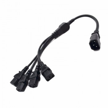 IEC 320 C14 Male Plug to 4XC13 Female Y Type Splitter Power Cord , C14 to 4 x C13, 250V/10A 0.6M Extension Cord