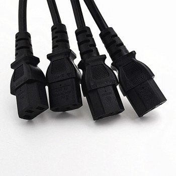 IEC 320 C14 Male Plug to 4XC13 Female Y Type Splitter Power Cord , C14 to 4 x C13, 250V/10A 0.6M Extension Cord