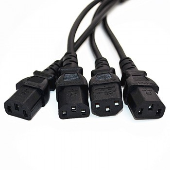 IEC 320 C14 Male Plug to 4XC13 Female Y Type Splitter Power Cord , C14 to 4 x C13, 250V/10A 0.6M Extension Cord