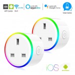 Smart Plug WiFi Control Socket UK US EU Outlet 10A RGB LED Light timer Switch Socket Voice Control work with Alexa Google IFTTT