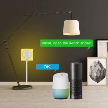 Smart Plug WiFi Control Socket UK US EU Outlet 10A RGB LED Light timer Switch Socket Voice Control work with Alexa Google IFTTT