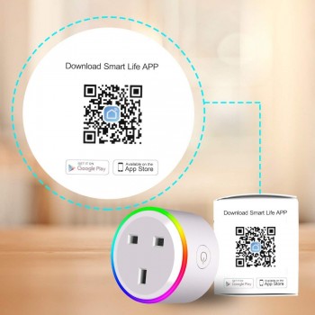 Smart Plug WiFi Control Socket UK US EU Outlet 10A RGB LED Light timer Switch Socket Voice Control work with Alexa Google IFTTT
