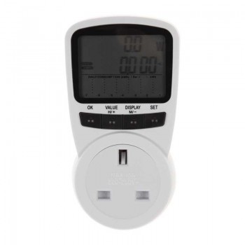 250V 13A UK Plug Socket Energy Meter Electricity Watt Voltage Amps Usage Frequency Monitor Analyzer Power Manage