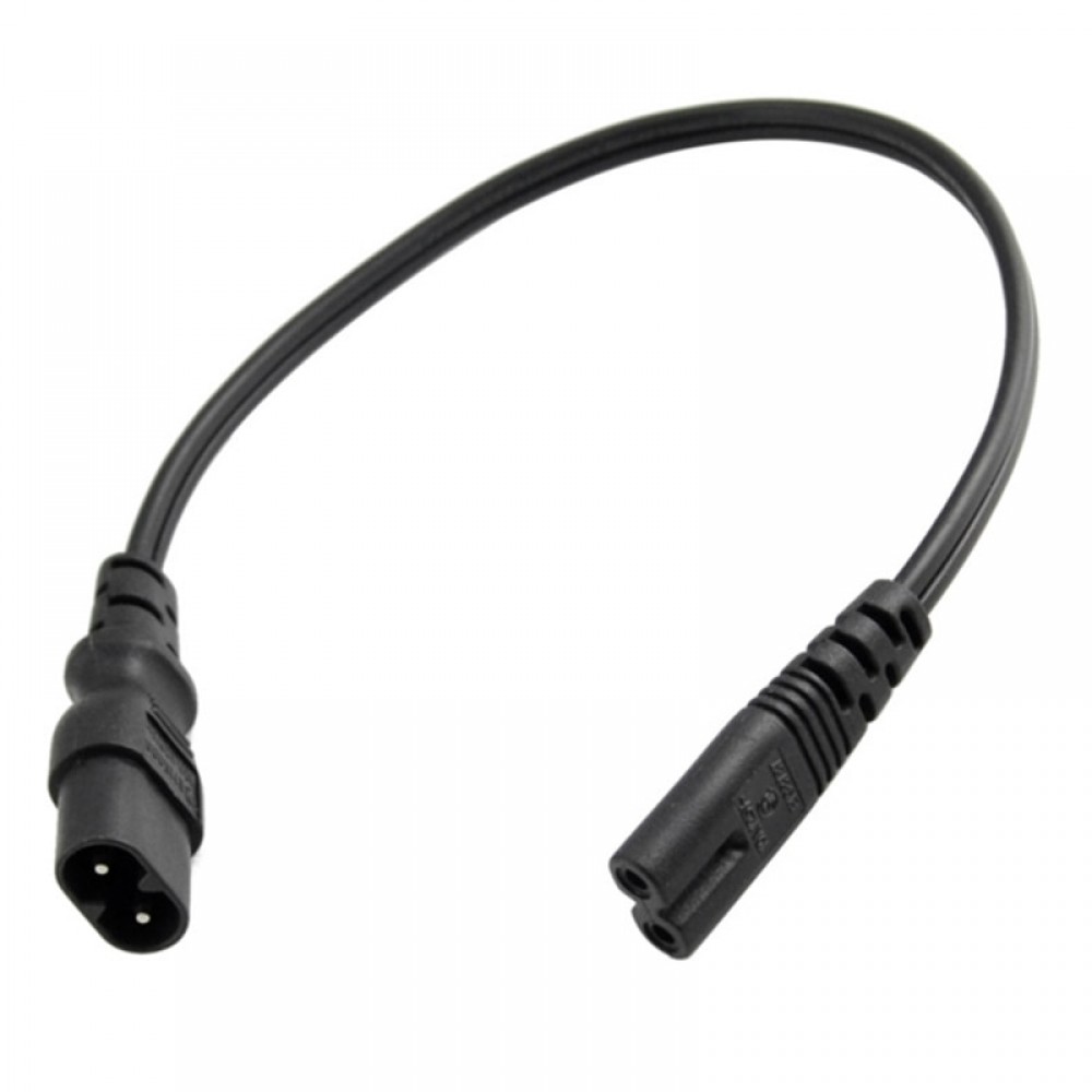 2PCS IEC 320 2-Pin C7 Female To C8 Male Figure 8 Power Adapter 0.3M Cord IEC320 C8 Plug to C7 Receptacle Power Cord 2*0.75mm2