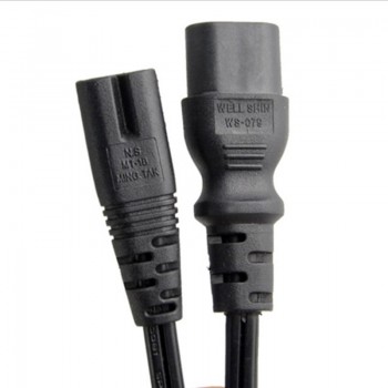 2PCS IEC 320 2-Pin C7 Female To C8 Male Figure 8 Power Adapter 0.3M Cord IEC320 C8 Plug to C7 Receptacle Power Cord 2*0.75mm2