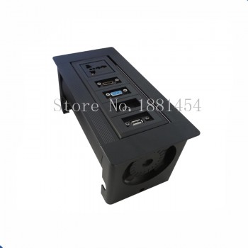 2017 New Black/Silver Manual Socket with Universal power /USB /HDMI/ audio /VGA,with UK/USA/AU/EU/Israel Chile,Right-angle side