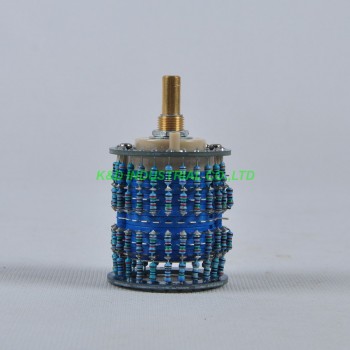 1pc 4pole 24 Step Attenuator Volume Control Pot Log 500K Stereo Potentiometer
