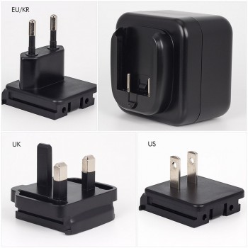 1A/2.4A Universal Travel Adapter with 6 USB Charger Ports All-in-one 100-240V Worldwide Adaptor with US EU UK Power Plug