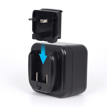 1A/2.4A Universal Travel Adapter with 6 USB Charger Ports All-in-one 100-240V Worldwide Adaptor with US EU UK Power Plug