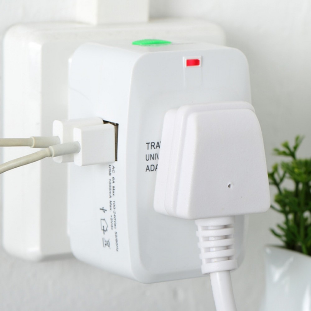 International Plug Adapter 2 USB Port World Travel AC Power Charger Adaptor with AU US UK EU Converter Plug Hot