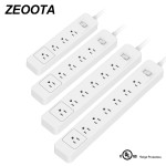 Desktop Power Strip 4/5/6/7 AC Outlets Sockets US Plug 15A with1.5m Extension Cord Switch Surge Protector Overload Protection
