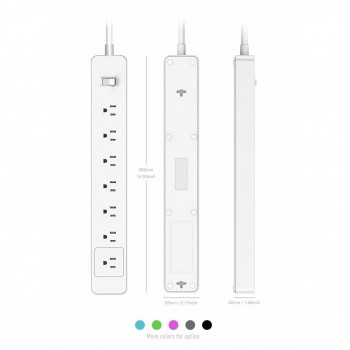 Desktop Power Strip 4/5/6/7 AC Outlets Sockets US Plug 15A with1.5m Extension Cord Switch Surge Protector Overload Protection