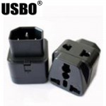 Universal Black white copper 10A 250V Standart IEC320 C14 male UPS PDU APC computer server power adapter plug convert socket