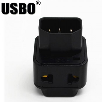 Universal Black white copper 10A 250V Standart IEC320 C14 male UPS PDU APC computer server power adapter plug convert socket