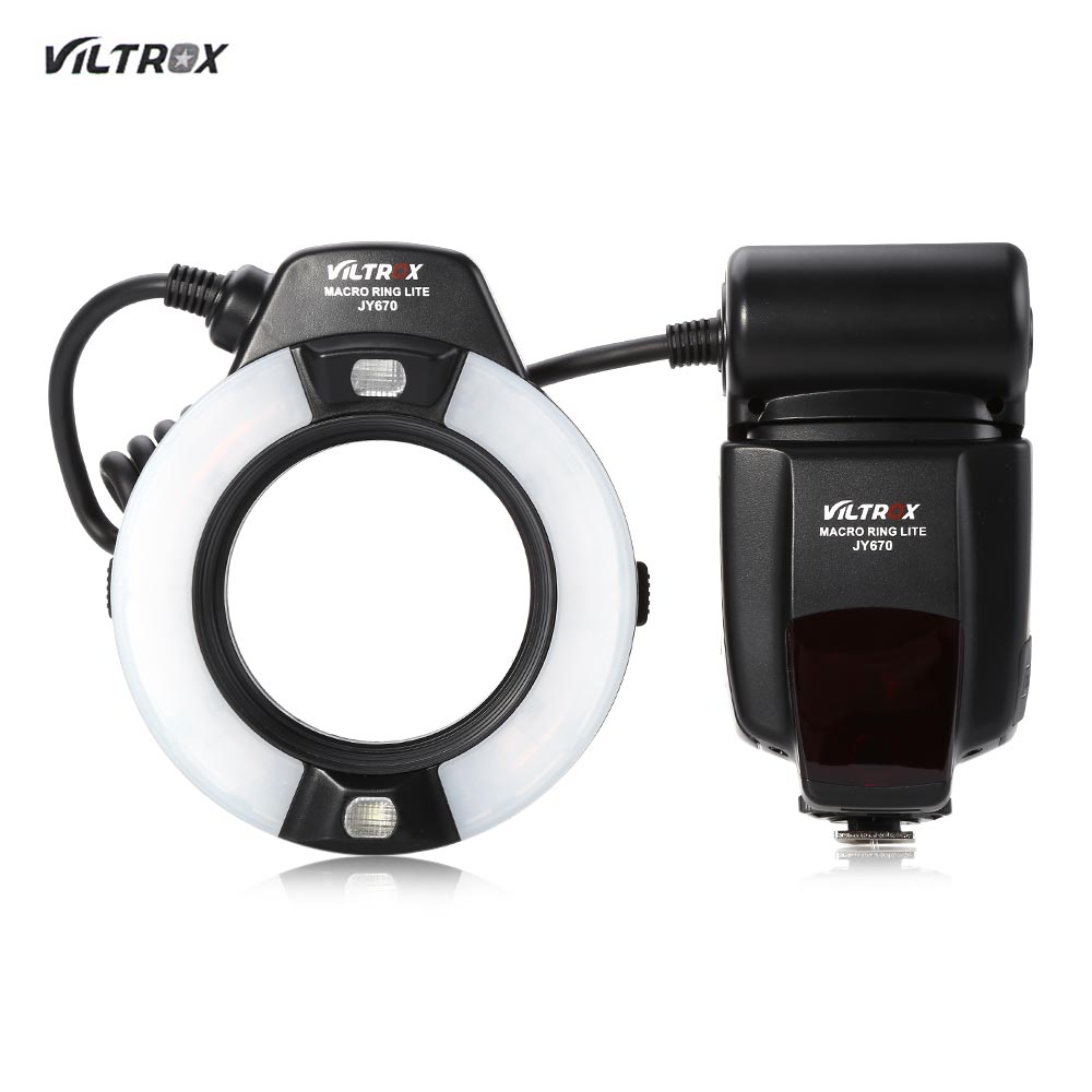 Viltrox JY670 Professional Flash M Mode High-Performance Macro Ring Speedlight Flashlight LCD Screen for Canon Nikon CameraFlash
