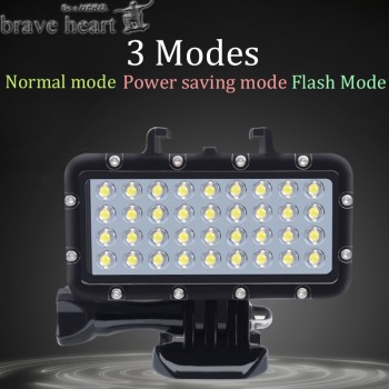 NEW  Go pro Hero 5 36 LED Beads Diving Lamp Waterproof Light For Gopro 6 5 4 Xiaomi Yi 4K+yi Lite mijia SJCAM SJ8 Accessories