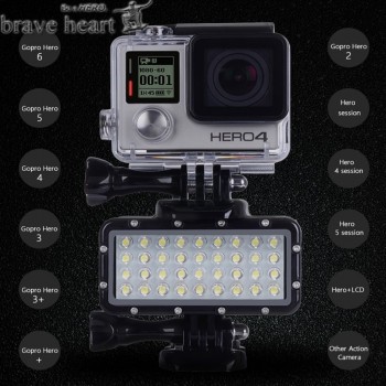 NEW  Go pro Hero 5 36 LED Beads Diving Lamp Waterproof Light For Gopro 6 5 4 Xiaomi Yi 4K+yi Lite mijia SJCAM SJ8 Accessories
