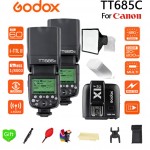 2pcs Godox TT685 TT685C 2.4G Wireless TTL High-speed sync 1/8000s GN60 Flash Speedlite + X1T-C Transmitter for Canon DSLR Camera