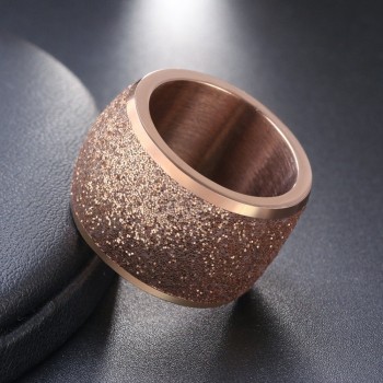 SaiSee 316L Stainless Steel Rings For Women Rose Gold/Silver Color Frosting Surface Big Wedding Band Party Ring Female Free Ship
