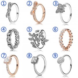 30% Silver Ring Rose Radiant Timeless Elegance Delicate Bow With Crystal Ring 925 Sterling Silver DIY Europe Jewelry