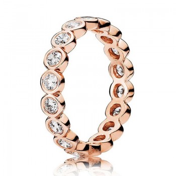30% Silver Ring Rose Radiant Timeless Elegance Delicate Bow With Crystal Ring 925 Sterling Silver DIY Europe Jewelry