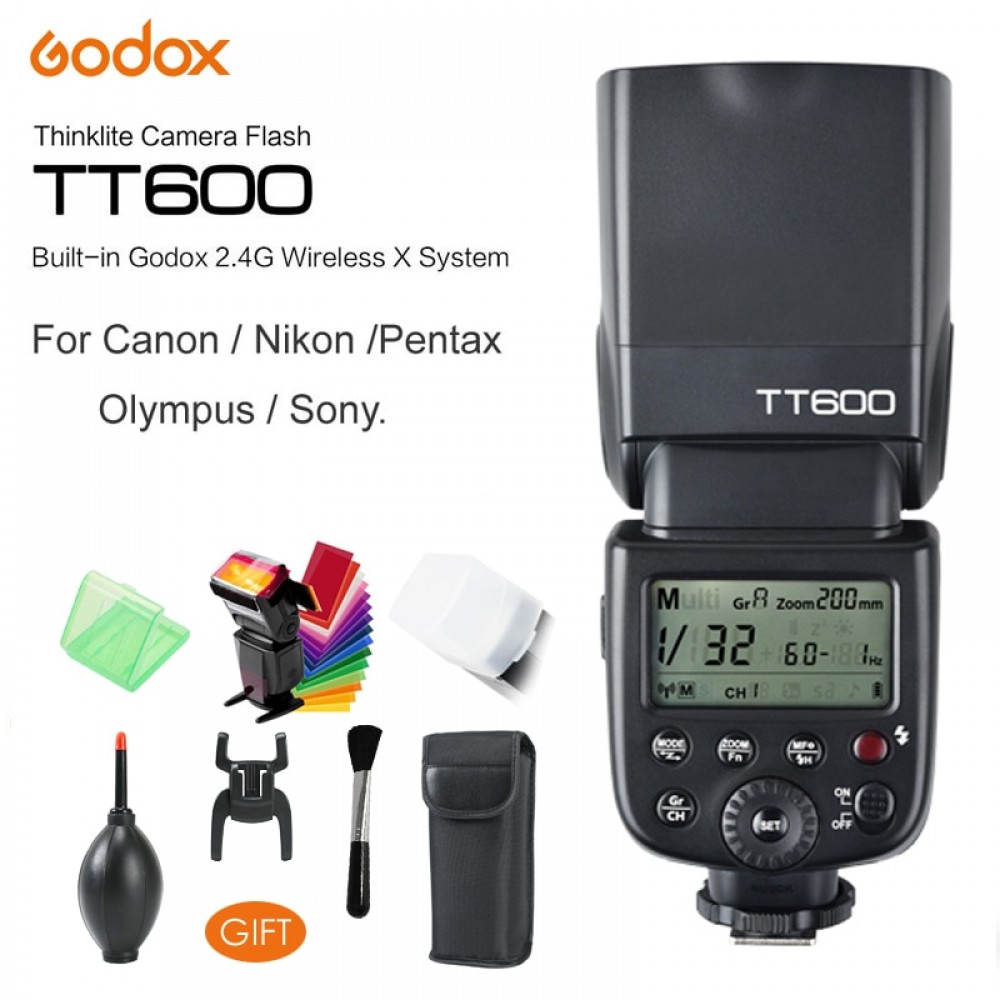 Godox TT600S TT600 Flash Speedlite for Canon Nikon Sony Pentax Olympus Fujifilm amp; Built-in 2.4G Wireless Trigger System GN60