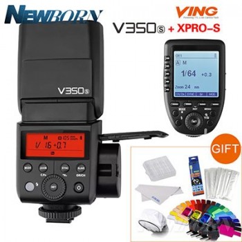 Godox V350S TTL HSS 1/8000s Speedlite Flash with Built-in 2000mAh Li-ion Battery with Xpro-S Flash Transmitter for Sony+GIFT