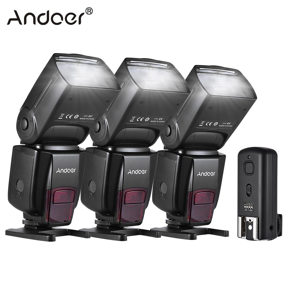 Andoer AD560 IV Universal 2.4G Wireless On-camera Slave Speedlite GN50*3+Flash Trigger for Canon Nikon Sony A7 Series DSLR*1