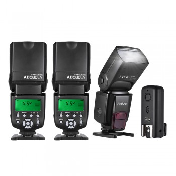 Andoer AD560 IV Universal 2.4G Wireless On-camera Slave Speedlite GN50*3+Flash Trigger for Canon Nikon Sony A7 Series DSLR*1