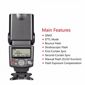 Voking VK430 I-TTL LCD Display Blitz Speedlight Flash for Nikon D5500 D5300 D3300 D7200 D3400 D5300 D500 D7500 D750 D5600