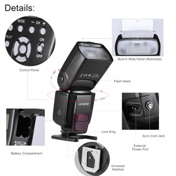 Andoer AD560 IV 2.4G Wireless Universal On-camera Slave Speedlite Flash Light GN50 w/ Trigger for Canon Nikon Sony  DSLR Cameras