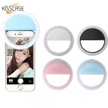KISSCASE Selfie Flash Light LED Fill-in Lamp Portable Mobile Phone LEDS Selfie Ring Luminous Clip Lights For iPhone Smartphone