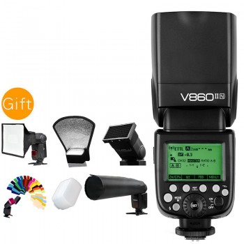 Free DHL Godox Ving V860II V860II-N E-TTL HSS 1/8000 Li-ion Battery Speedlite Flash+X1T-N Transmitter for Nikon DSLR + Gift Kit