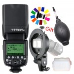 Godox TT685 TT685C 2.4G Wireless HSS 1/8000s TTL Camera Flash Speedlite + Bowens S-Type Bracket for Canon DSLR Cameras