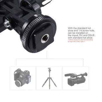 Andoer LED Video Light Adjustable Brightness Photography Light Continuous Light Panel w/ Camera Mount and Filters
