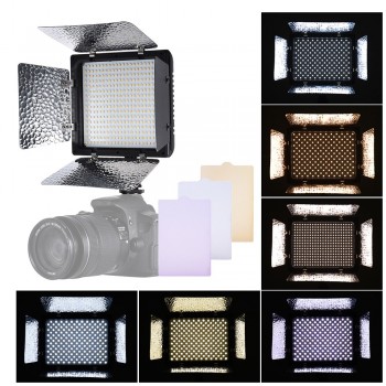 Andoer LED Video Light Adjustable Brightness Photography Light Continuous Light Panel w/ Camera Mount and Filters