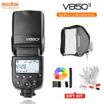 Godox V850II GN60 2.4G Wirless X System Speedlite w/ 2000mAh Battery Flash Light for Canon Nikon DSLR Cameras Softbox Filter Kit