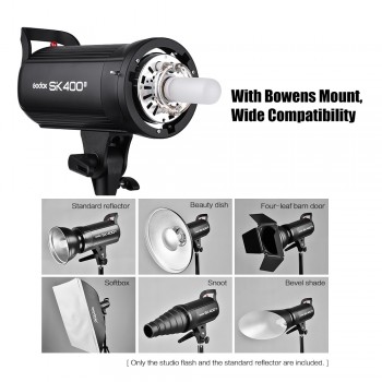 Godox SK400II Professional Compact 400Ws Studio Flash Strobe Light Built-in Godox 2.4G Wireless X System GN65 5600K
