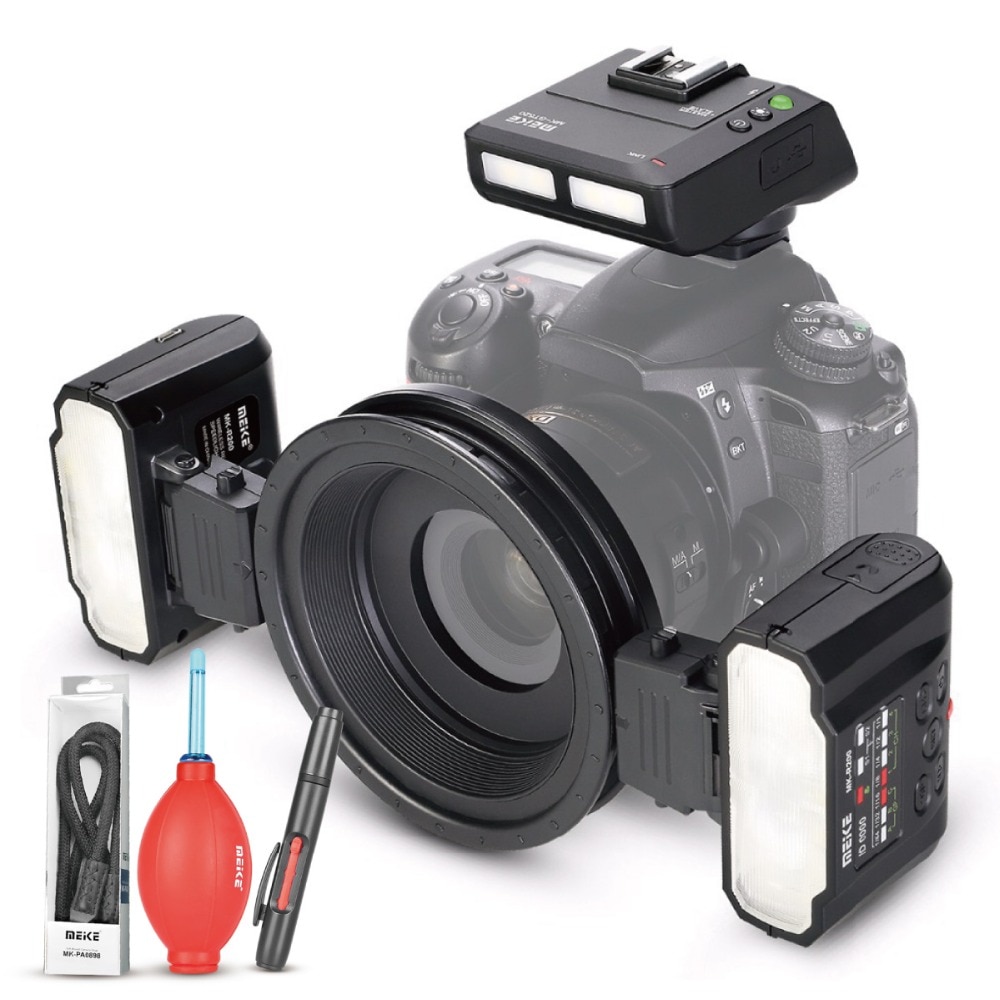 Meike MK-MT24 Macro Twin Lite Speedlight Flash for NikonD3100 D3200 D3300 D3400 D5000 D5300 D5500 D7000 D7100 DSLR Cameras+GIFT