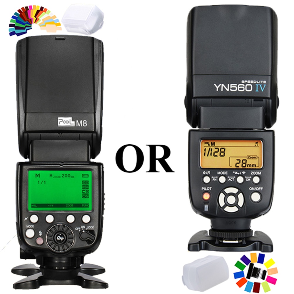 Universal Flash Speedlite Pixel M8 Or YN560IV YN 560 IV YN-560IV Wireless Flash Speedlight for Canon Nikon Pentax Olympus DSLR