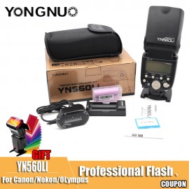 Yongnuo YN560Li 2.4G radio flashing distance up to 100 meters universal top hot shoe flash for Canon Nikon Olympus lithium flash