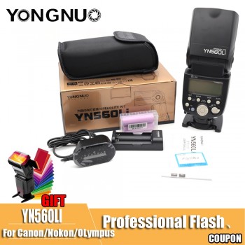 Yongnuo YN560Li 2.4G radio flashing distance up to 100 meters universal top hot shoe flash for Canon Nikon Olympus lithium flash