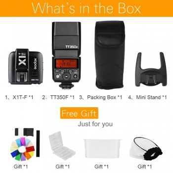 Godox TT350F 2.4G HSS TTL GN36 Flash Speedlite+ X1T-F Trigger Transmitter Kit for Fuji X-Pro2/X-T20/X-T1/X-T2