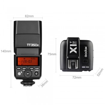 Godox TT350F 2.4G HSS TTL GN36 Flash Speedlite+ X1T-F Trigger Transmitter Kit for Fuji X-Pro2/X-T20/X-T1/X-T2