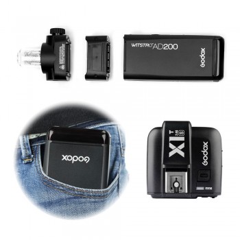 GODOX AD200 TTL 2.4G HSS 1/8000s Pocket Flash Light Double Head 200Ws with 2900mAh Lithium Battery Flashlight Flash Strobe Flash