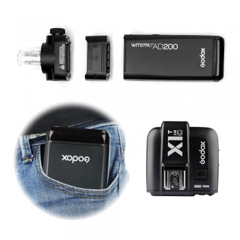 GODOX AD200 TTL 2.4G HSS 1/8000s Pocket Flash Light Double Head 200Ws with 2900mAh Lithium Battery Flashlight Flash Strobe Flash